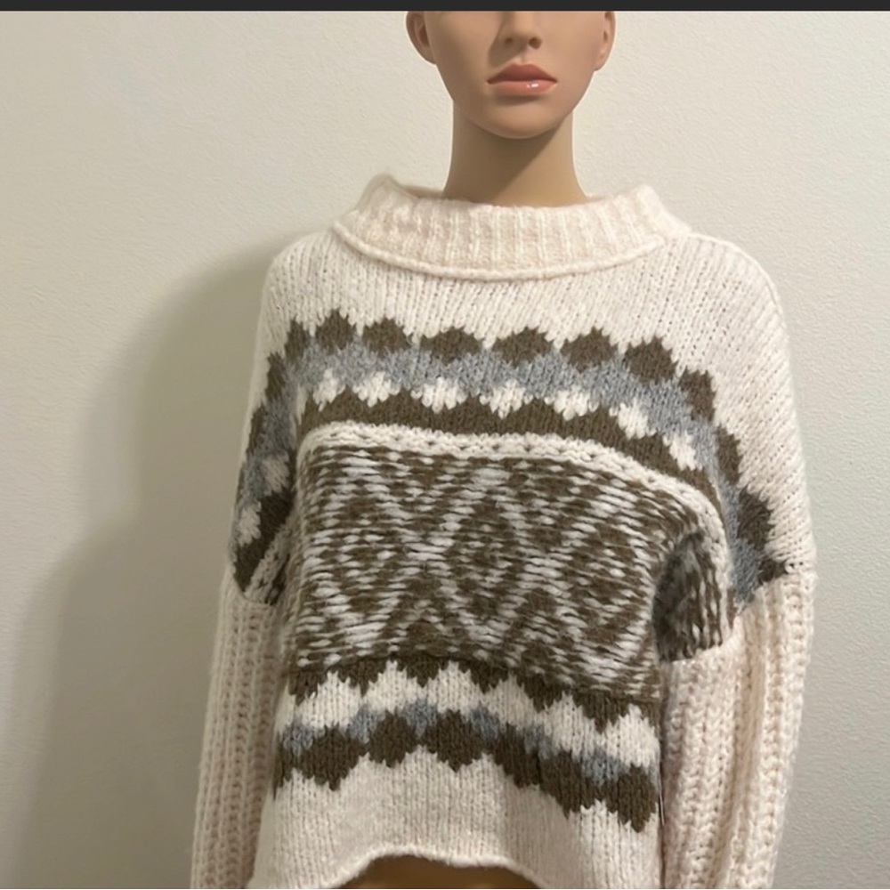 Free People Snowy Forest Combo Sweater, Size Medium, New with Tags